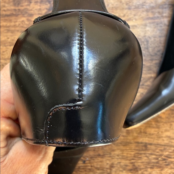 Italian leather Black Square-Toe block Heels size 9 - Picture 11 of 13
